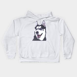 Siberian Husky Low Poly Digital Art Kids Hoodie